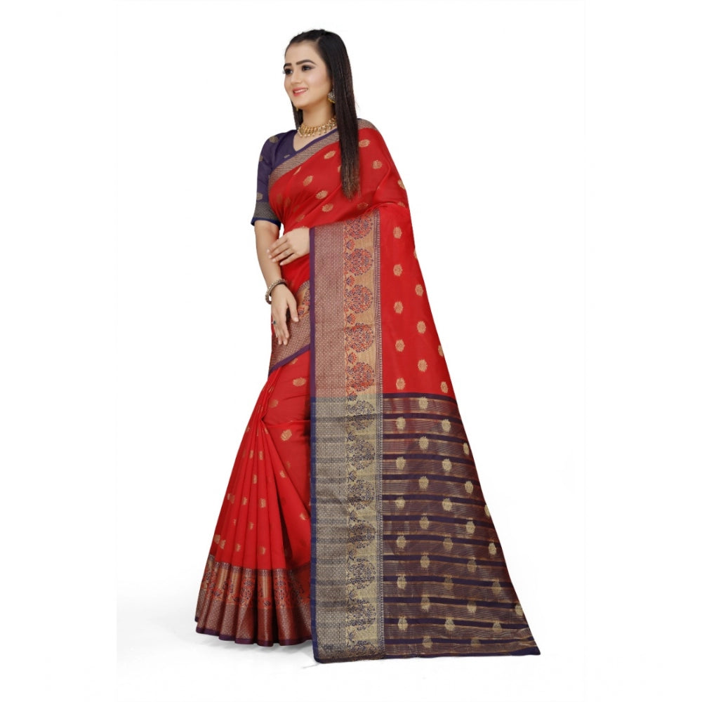 Tremendous Jacquard Woven Saree With Blouse Piece