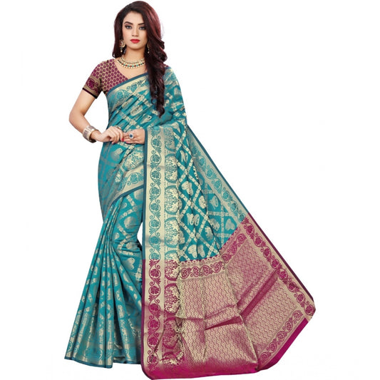 Glorious Jacquard Woven Saree With Blouse Piece