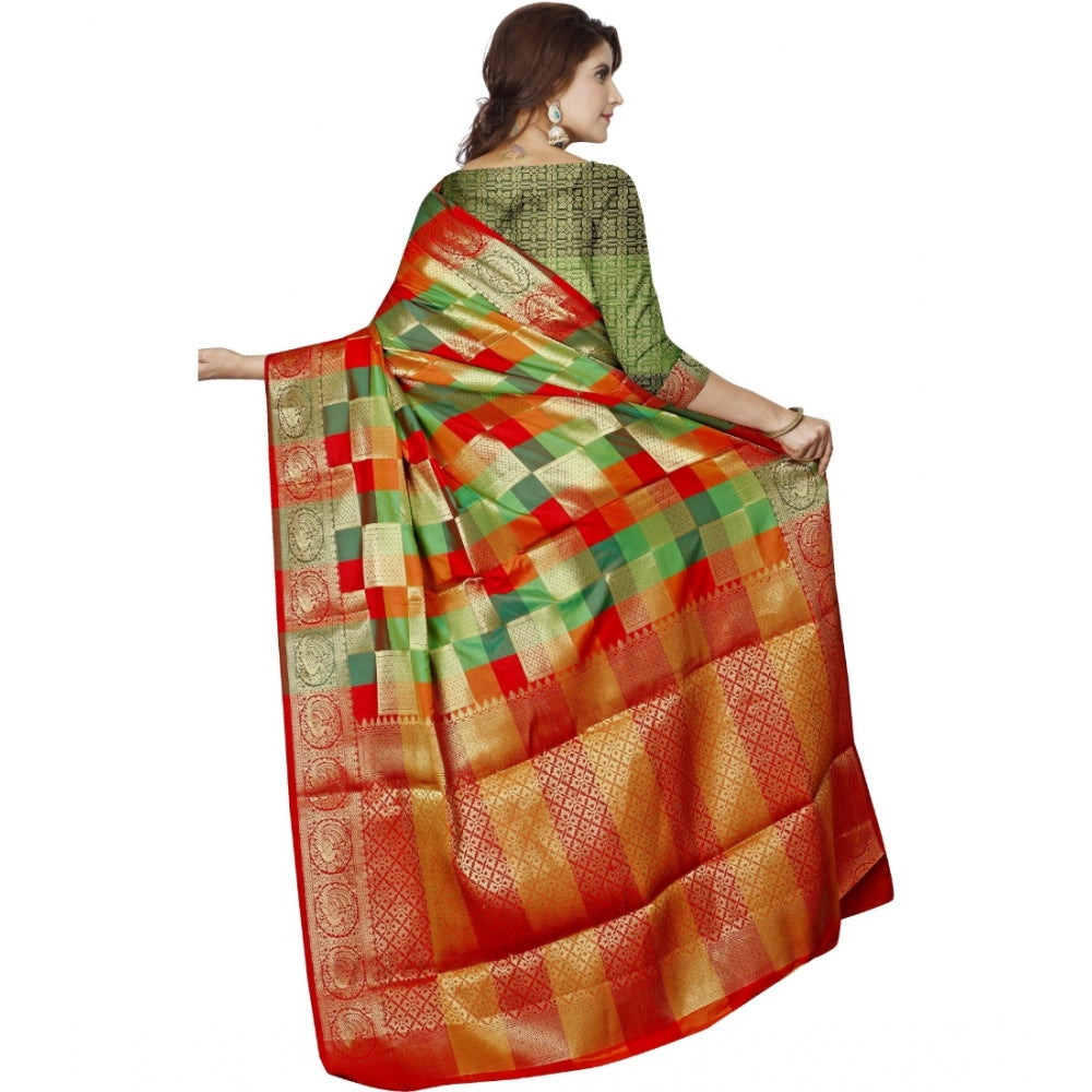 Tremendous Jacquard Woven Saree With Blouse Piece