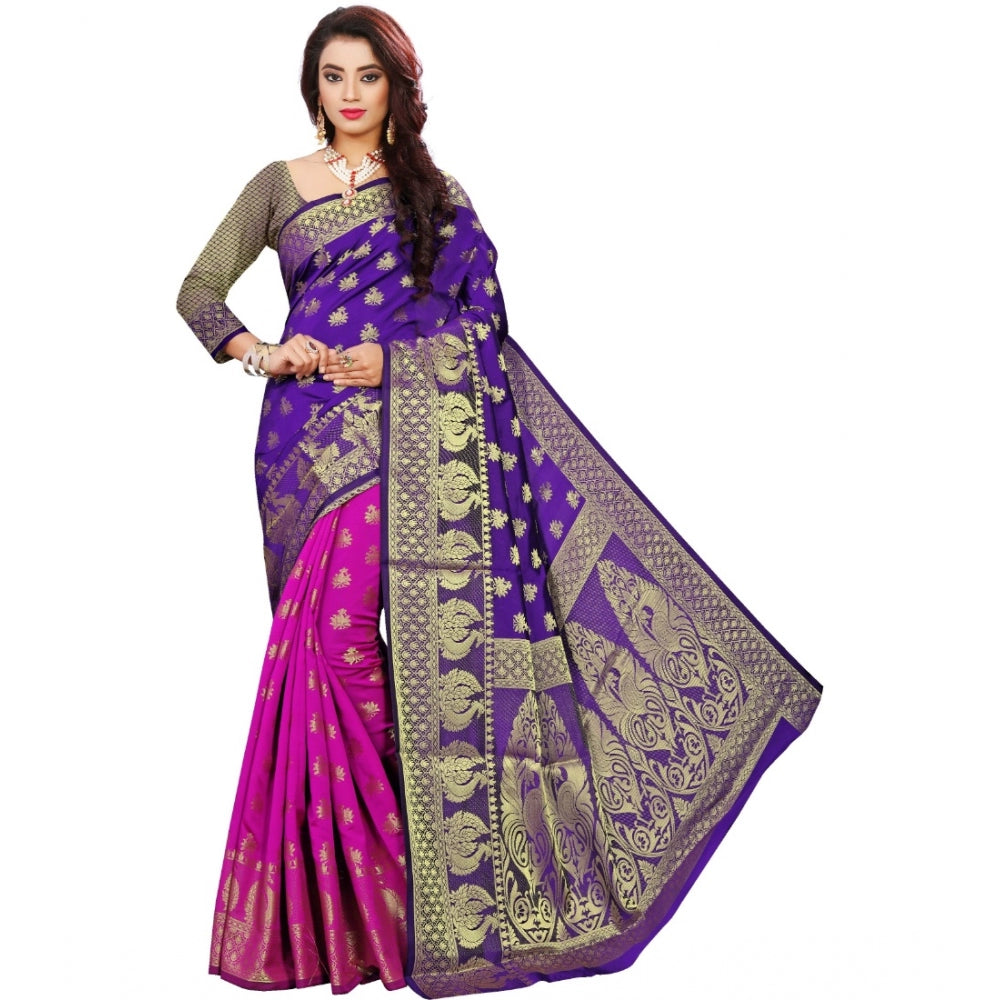 Tremendous Jacquard Woven Saree With Blouse Piece