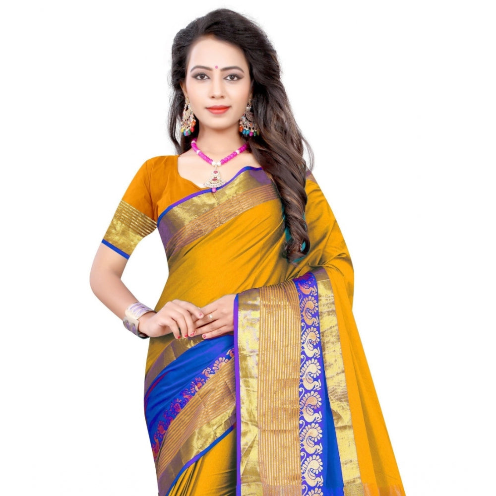 Tremendous Jacquard Woven Saree With Blouse Piece