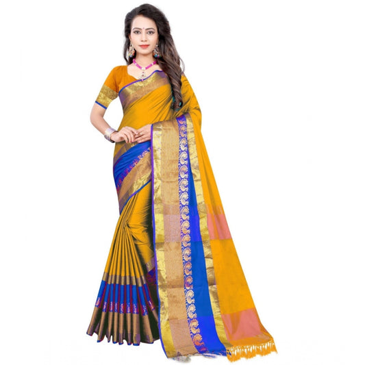 Tremendous Jacquard Woven Saree With Blouse Piece