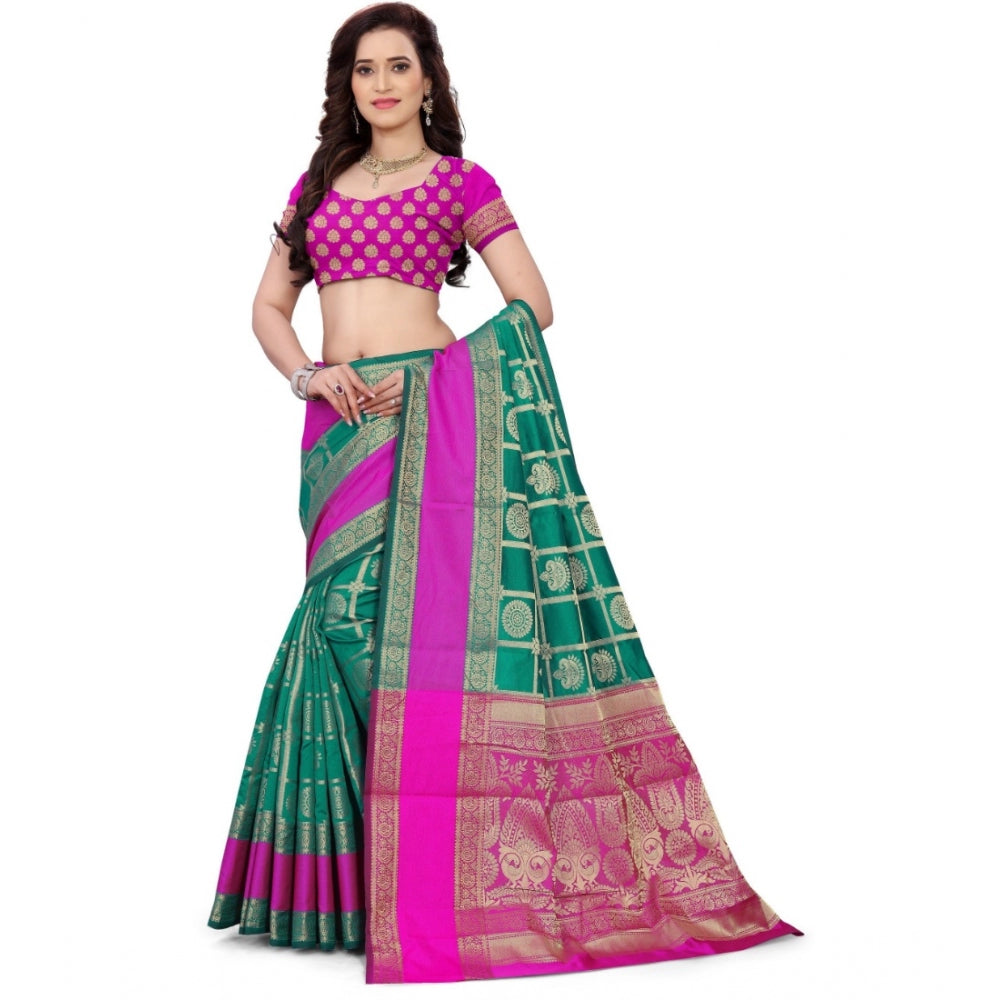 Glorious Jacquard Woven Saree With Blouse Piece