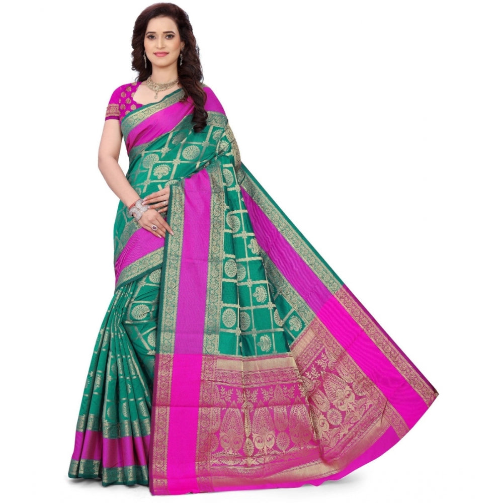 Glorious Jacquard Woven Saree With Blouse Piece