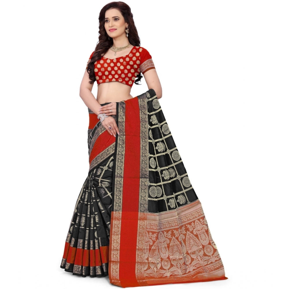 Tremendous Jacquard Woven Saree With Blouse Piece