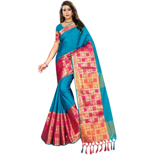 Glorious Jacquard Woven Saree With Blouse Piece