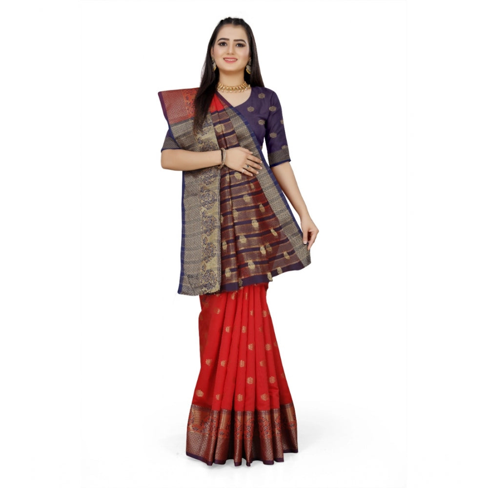 Tremendous Jacquard Woven Saree With Blouse Piece