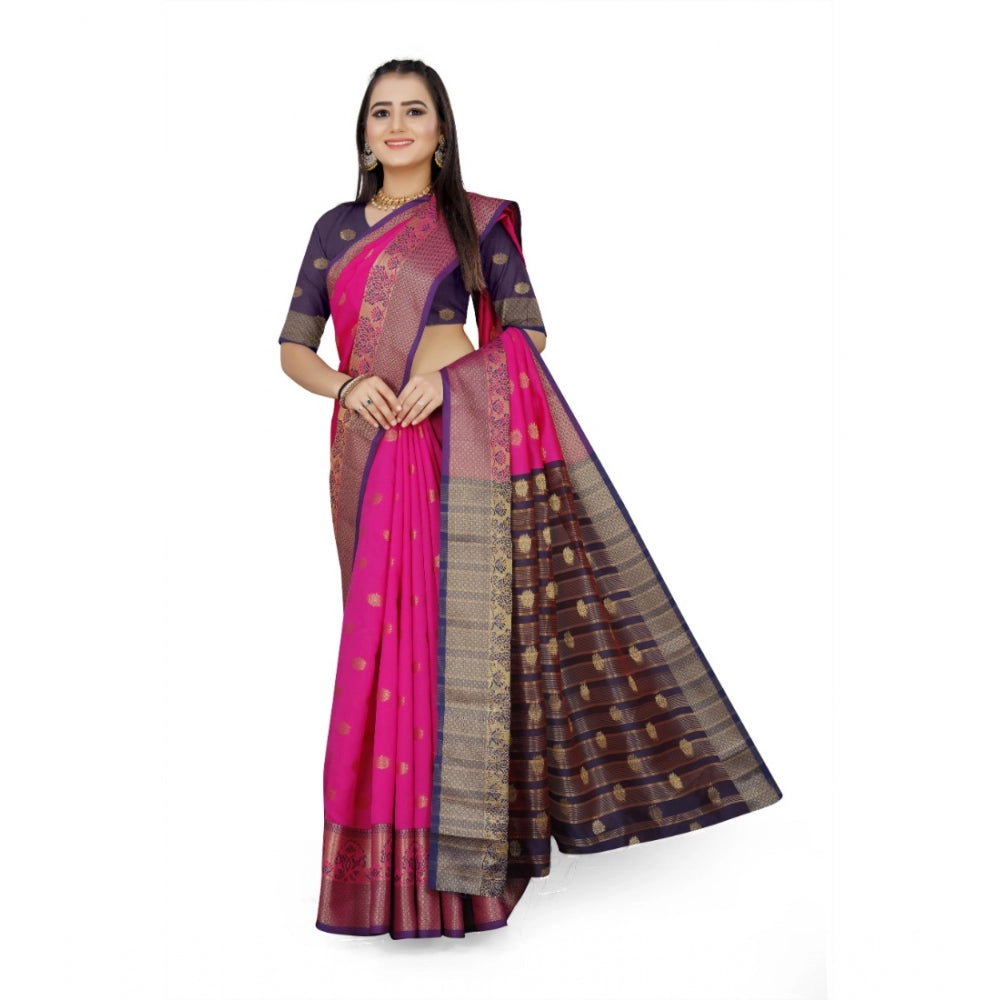 Tremendous Jacquard Woven Saree With Blouse Piece