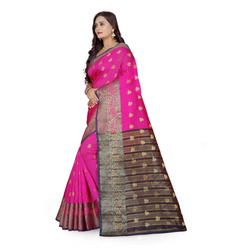 Tremendous Jacquard Woven Saree With Blouse Piece