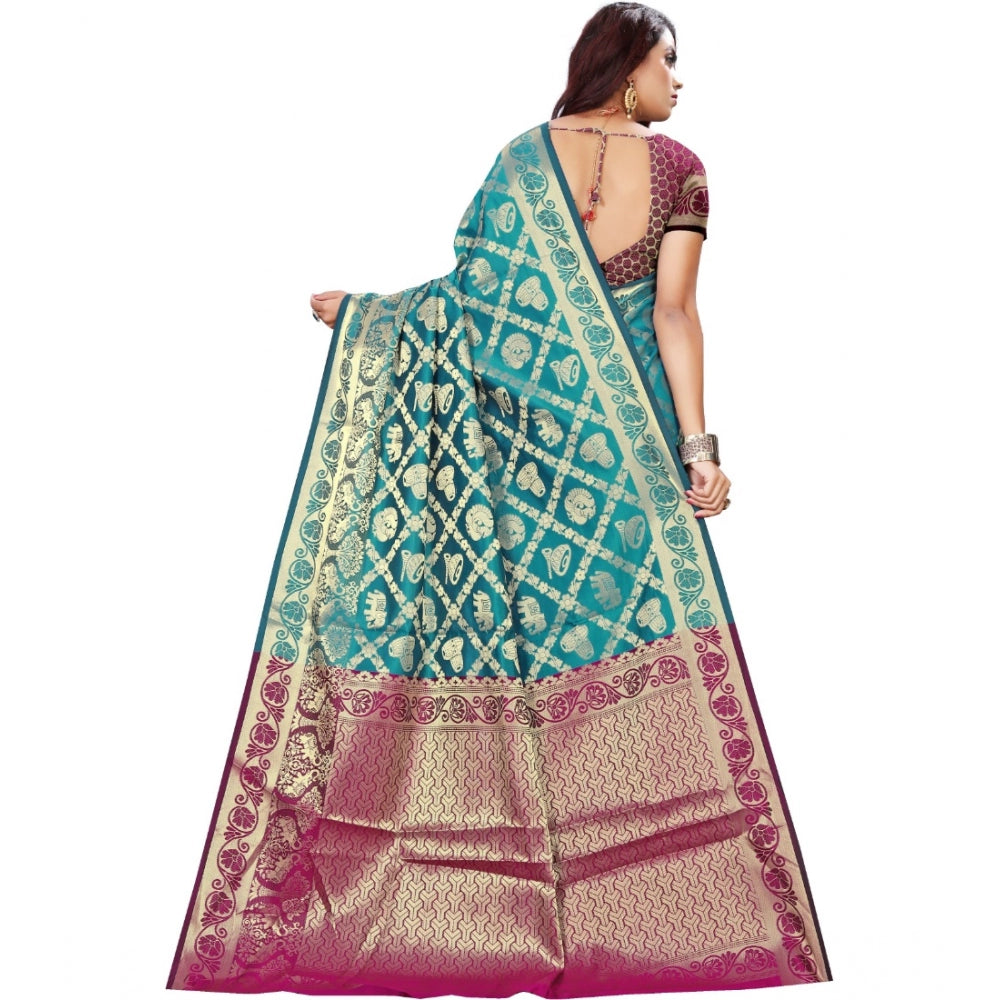 Glorious Jacquard Woven Saree With Blouse Piece