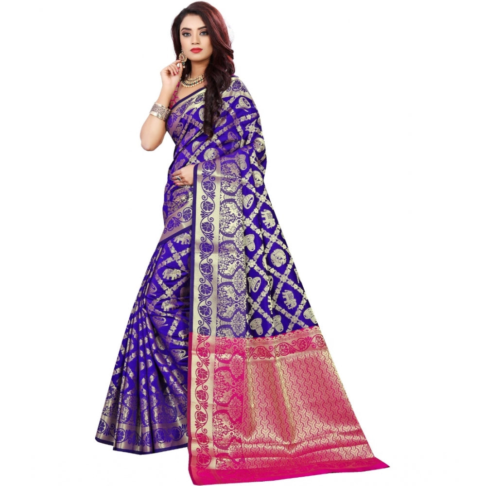 Superb Jacquard Woven Saree With Blouse Piece