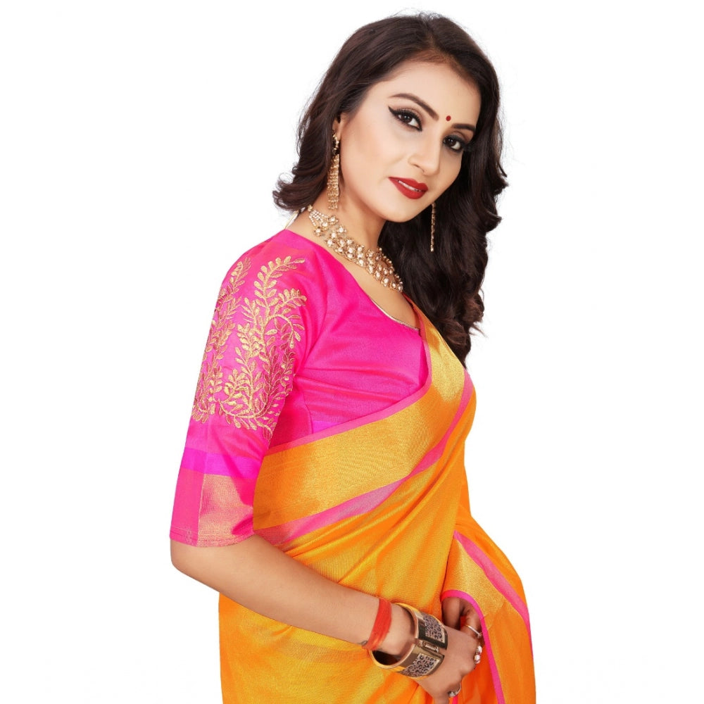 Tremendous Jacquard Woven Saree With Blouse Piece