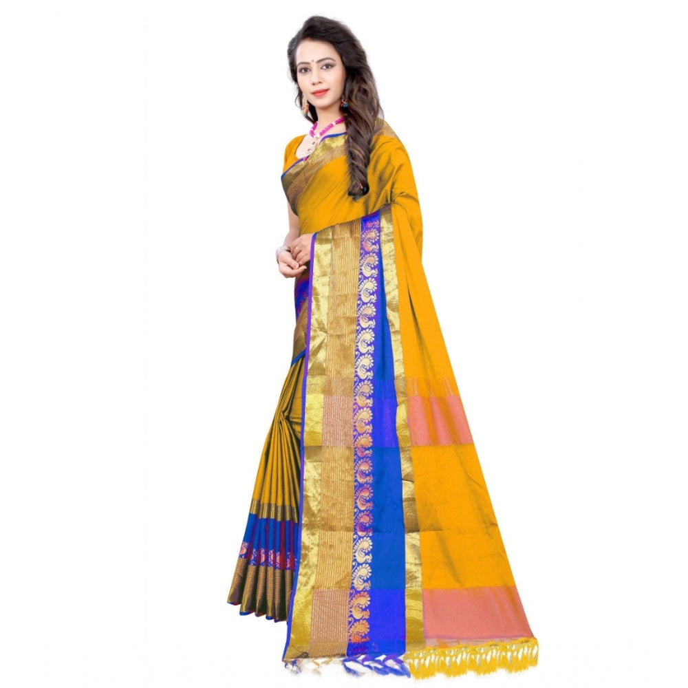 Tremendous Jacquard Woven Saree With Blouse Piece