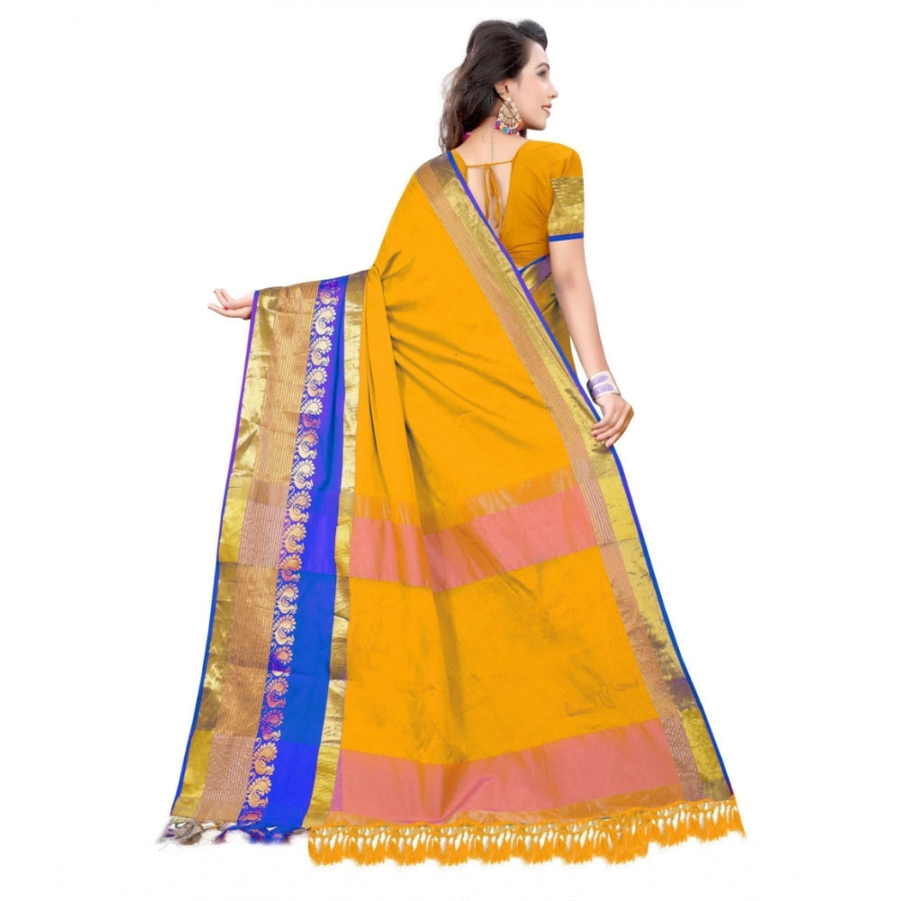 Tremendous Jacquard Woven Saree With Blouse Piece