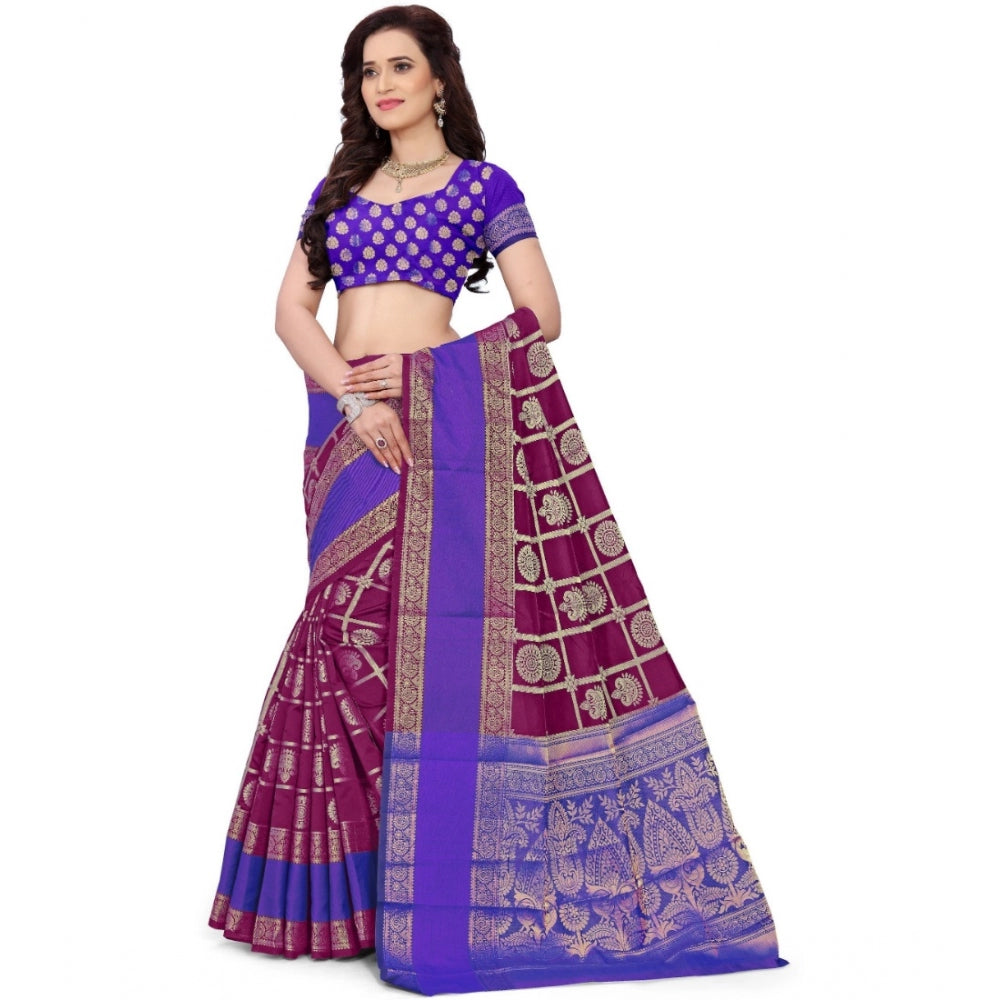 Tremendous Jacquard Woven Saree With Blouse Piece