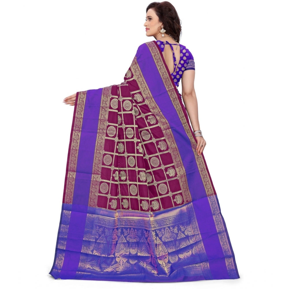 Tremendous Jacquard Woven Saree With Blouse Piece