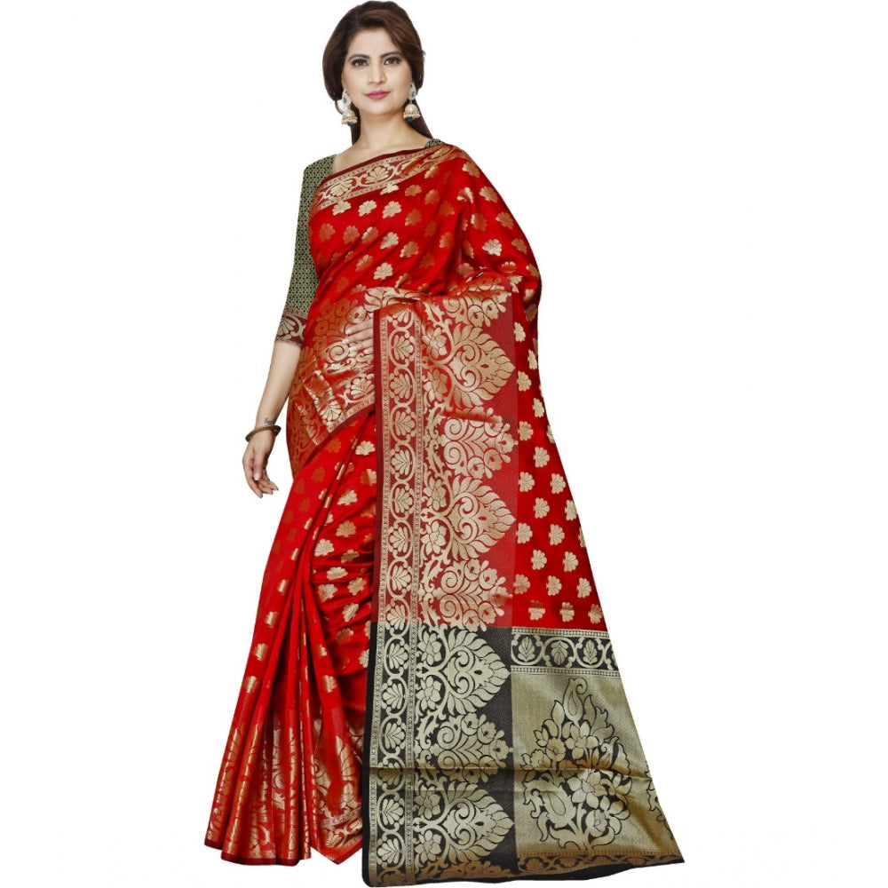 Tremendous Jacquard Woven Saree With Blouse Piece