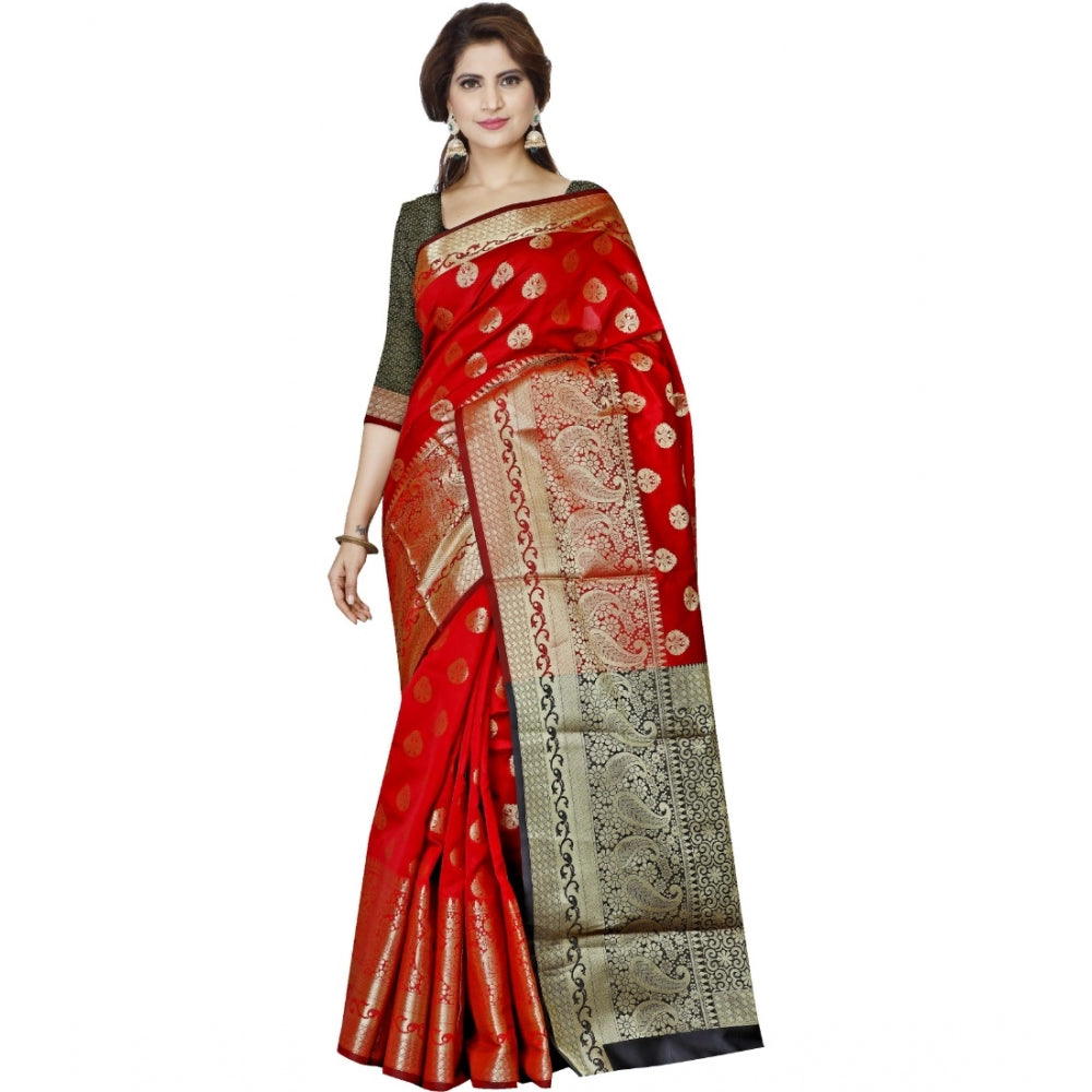 Tremendous Jacquard Woven Saree With Blouse Piece