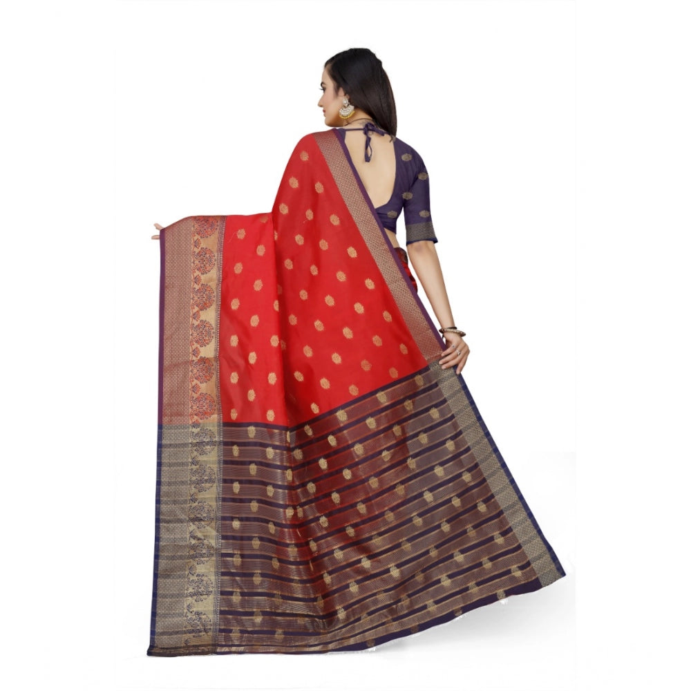 Tremendous Jacquard Woven Saree With Blouse Piece