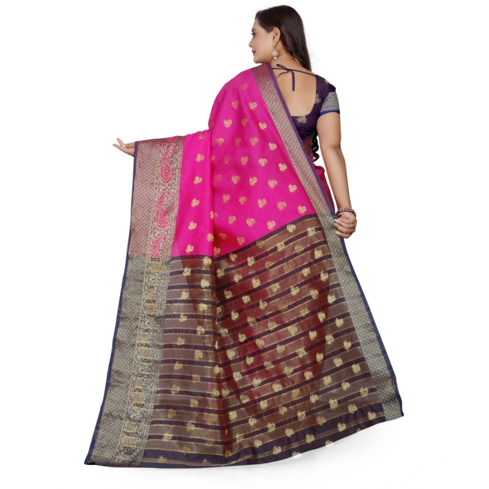 Tremendous Jacquard Woven Saree With Blouse Piece