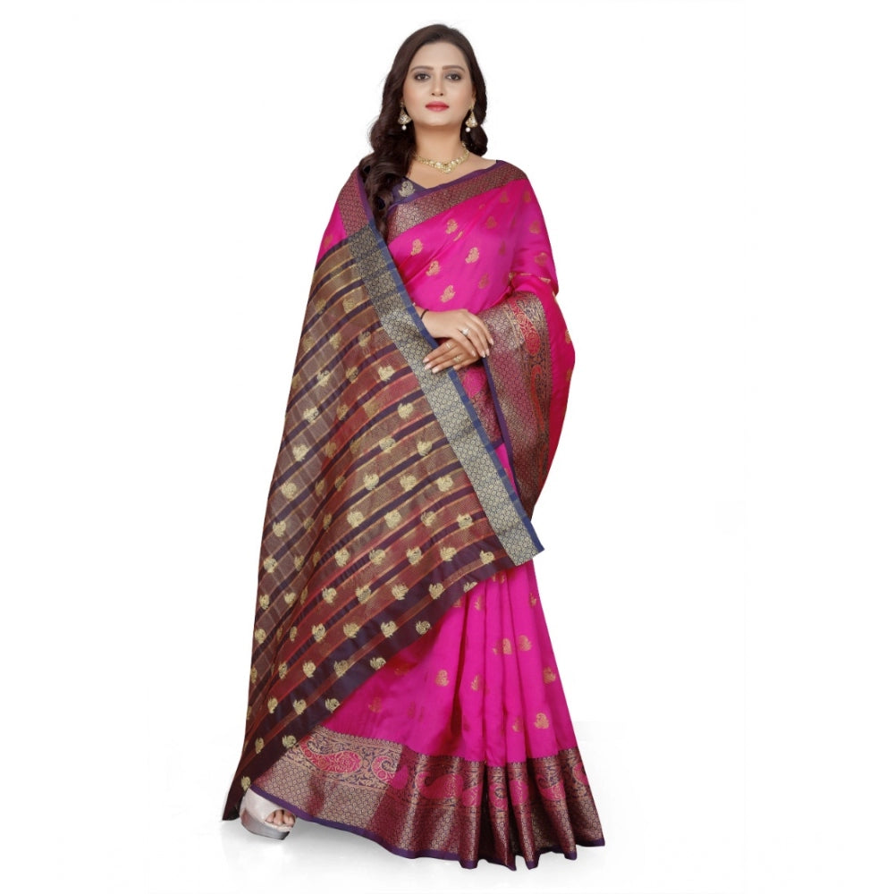 Tremendous Jacquard Woven Saree With Blouse Piece