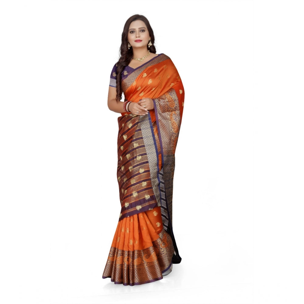 Tremendous Jacquard Woven Saree With Blouse Piece