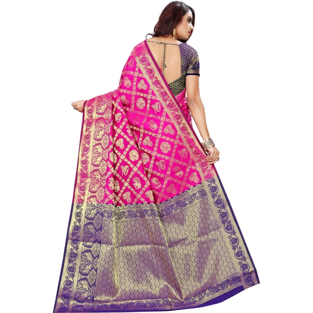 Tremendous Jacquard Woven Saree With Blouse Piece