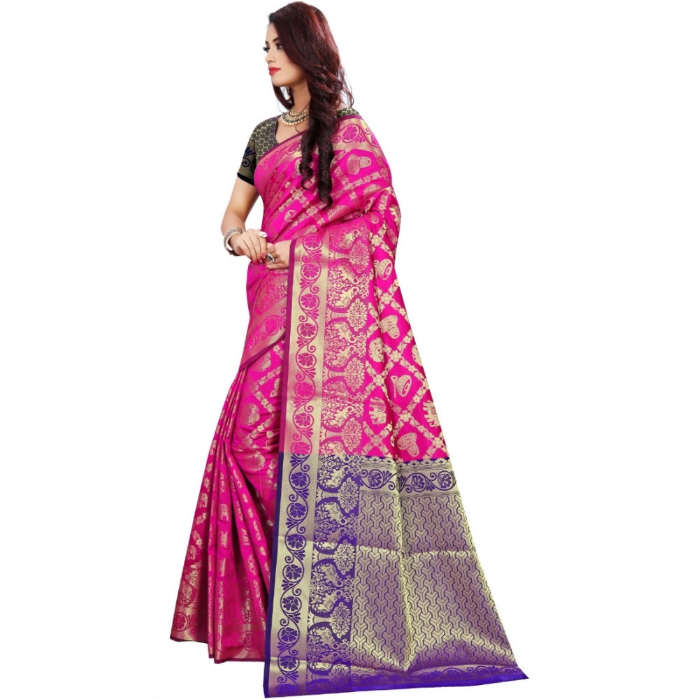 Tremendous Jacquard Woven Saree With Blouse Piece