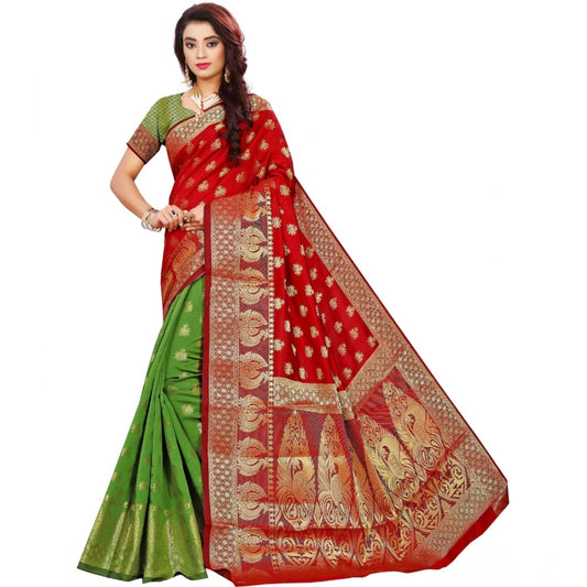 Tremendous Jacquard Woven Saree With Blouse Piece