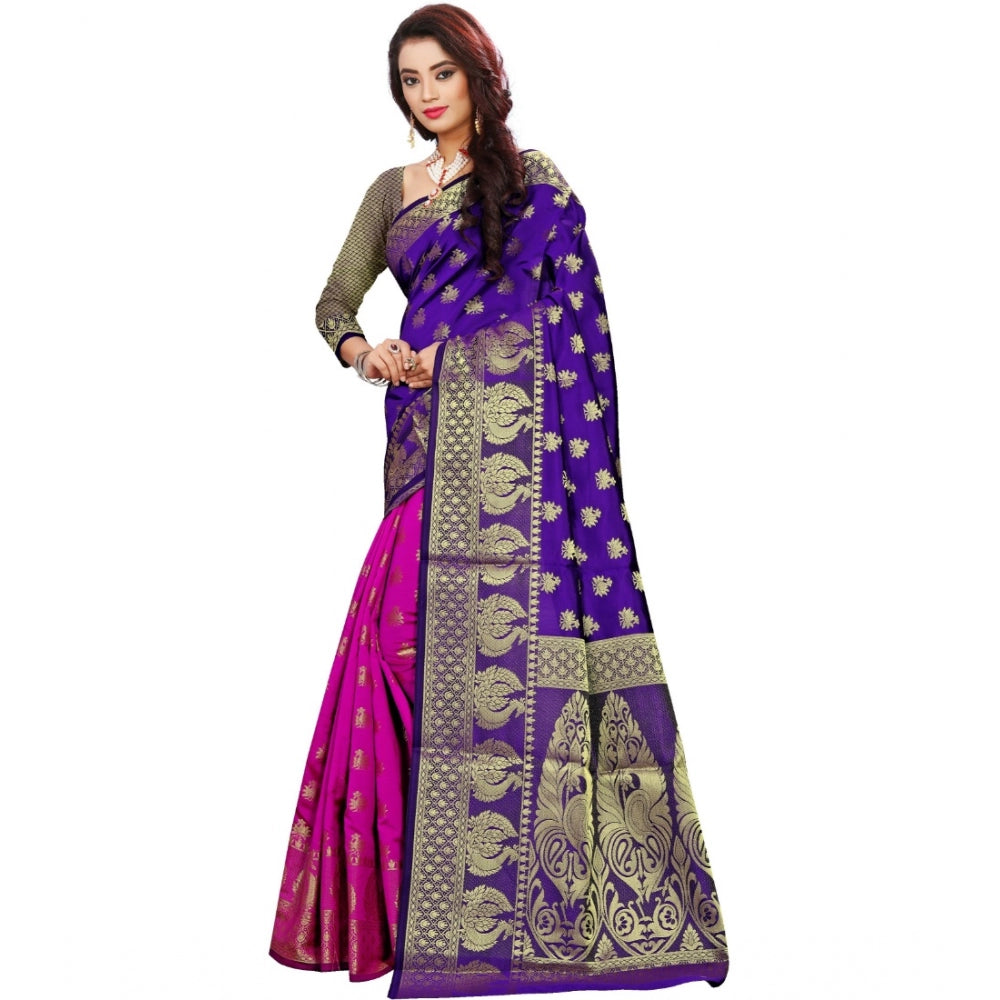 Tremendous Jacquard Woven Saree With Blouse Piece