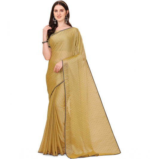 Incredible Silk Blend Embellished Saree With Blouse Piece