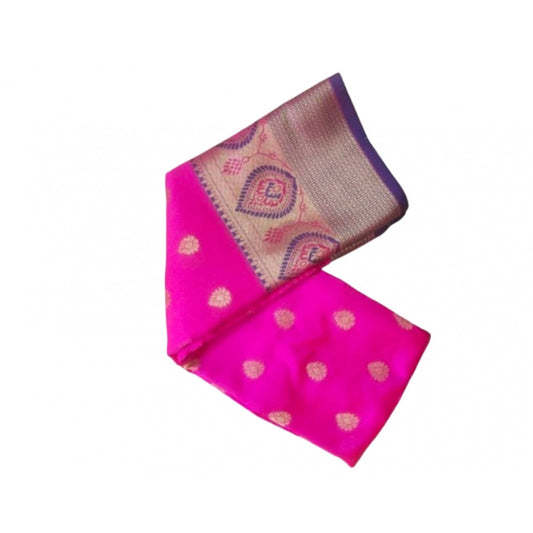 Appealing Silk Blend Woven Saree With Blouse Piece