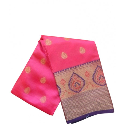 Appealing Silk Blend Woven Saree With Blouse Piece