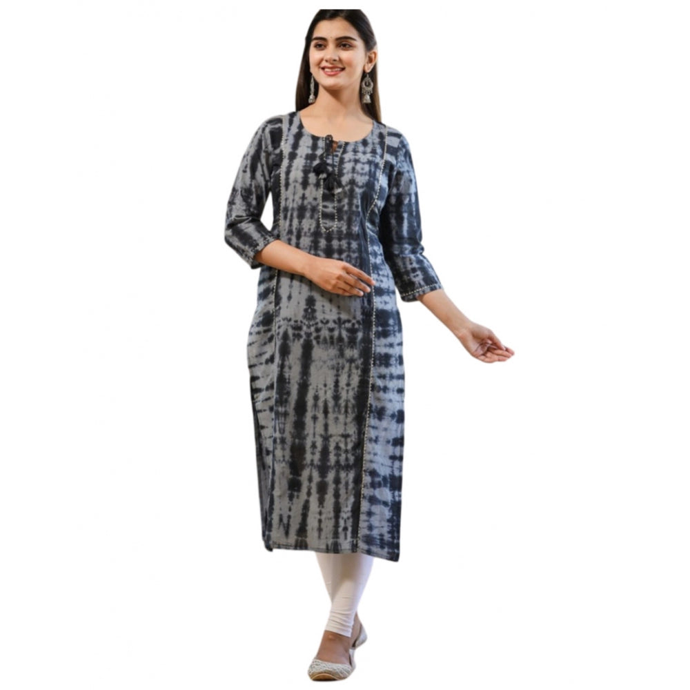 Dazzling Cotton Dyed Round Neck Kurti