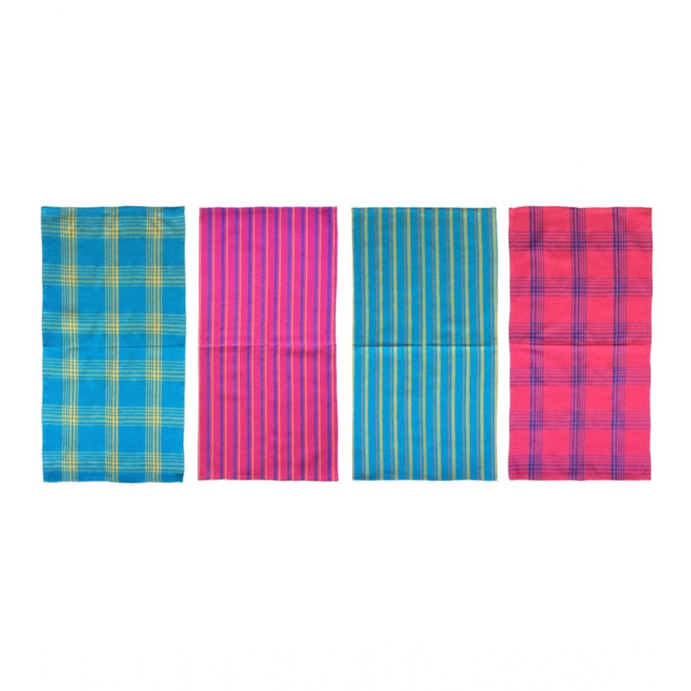 Fashionable Pack Of 4 Cotton Checkered Kitchen Towel Sets