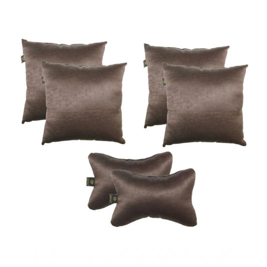 Awesome Pack Of 6 Polyester Solid Car Pillow Sets