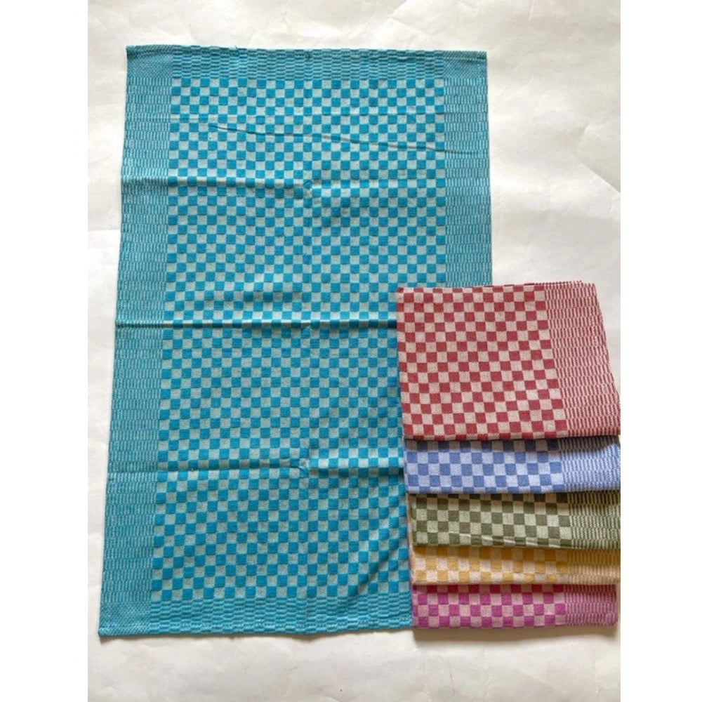 Versatile Pack Of 6 Cotton Checkered Kitchen Towel Sets