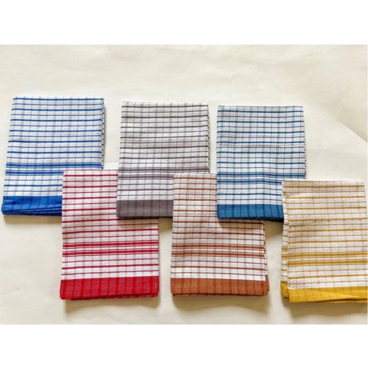 Versatile Pack Of 6 Cotton Checkered Kitchen Towel Sets