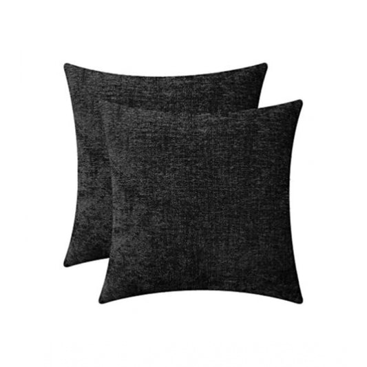 Stylish Pack Of 2 Chenille Checkered Cushion Covers