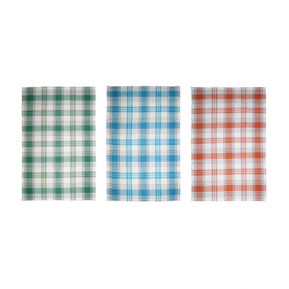 Alluring Pack Of 3 Cotton Checkered Kitchen Towel Sets