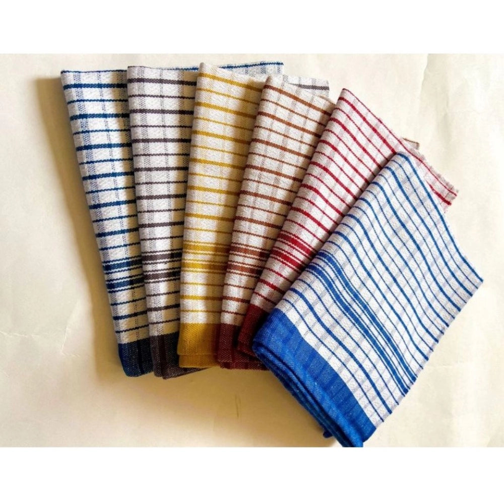 Versatile Pack Of 6 Cotton Checkered Kitchen Towel Sets