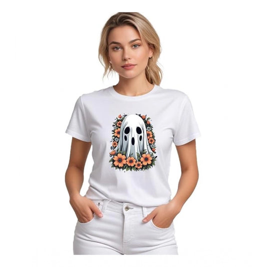 Groovy Polyester Solid Printed Round Neck Half Sleeve T shirt