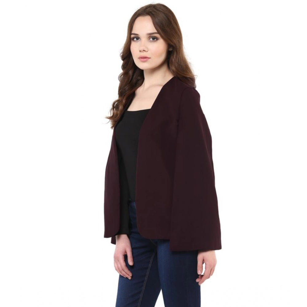 Exquisite Polyester Solid Cape Sleeve Blazer