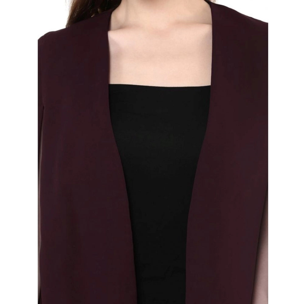 Exquisite Polyester Solid Cape Sleeve Blazer