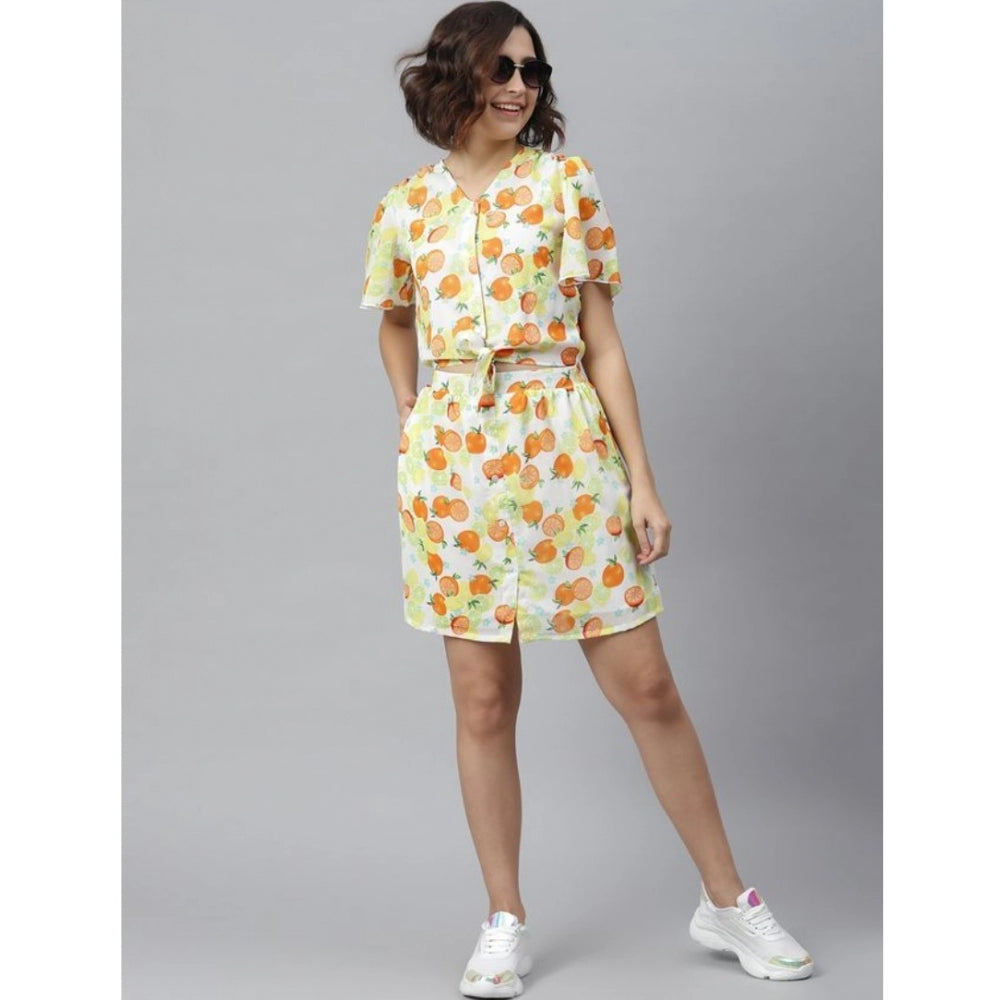 Dashing Polyester Printed Flutter Above Knee Dress