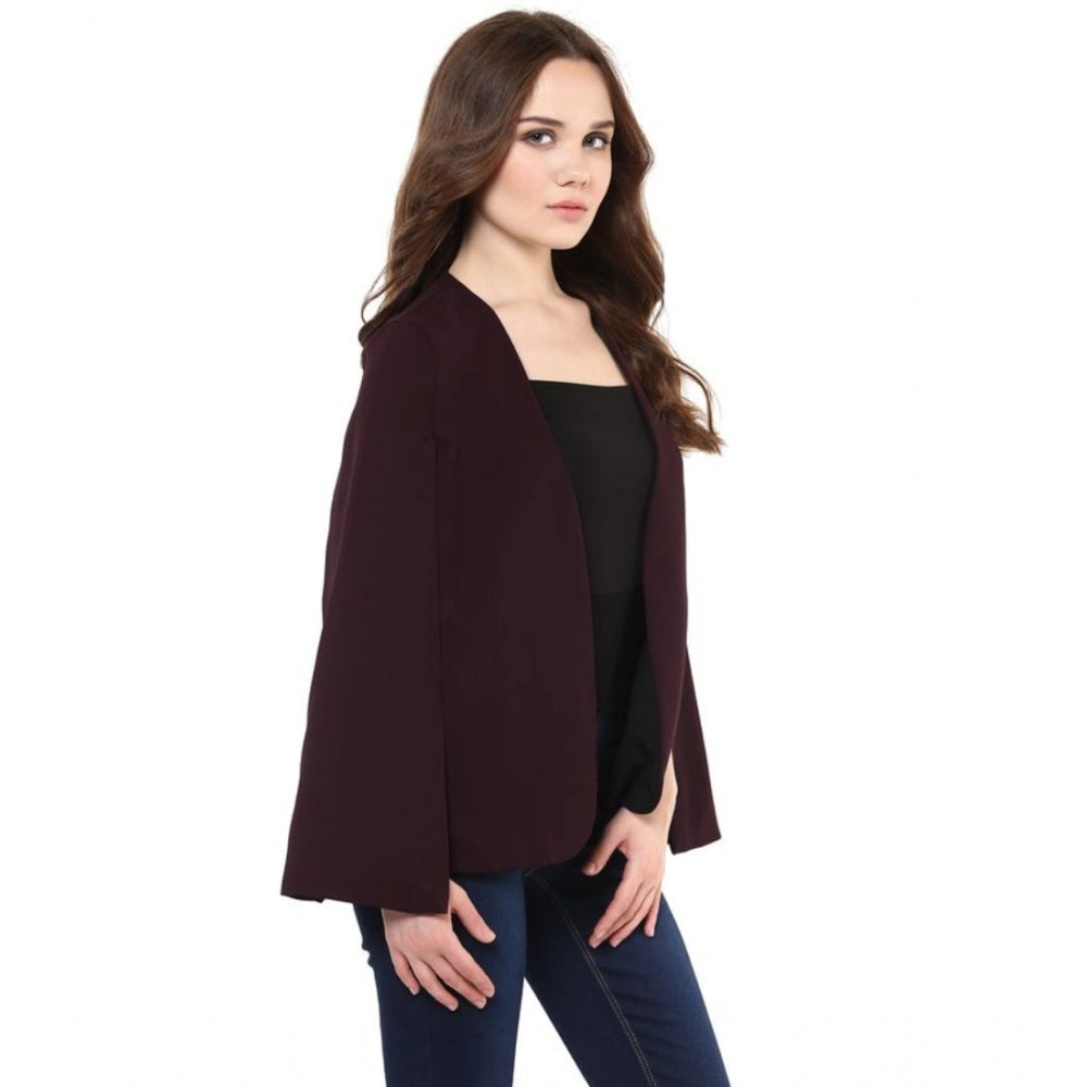 Exquisite Polyester Solid Cape Sleeve Blazer