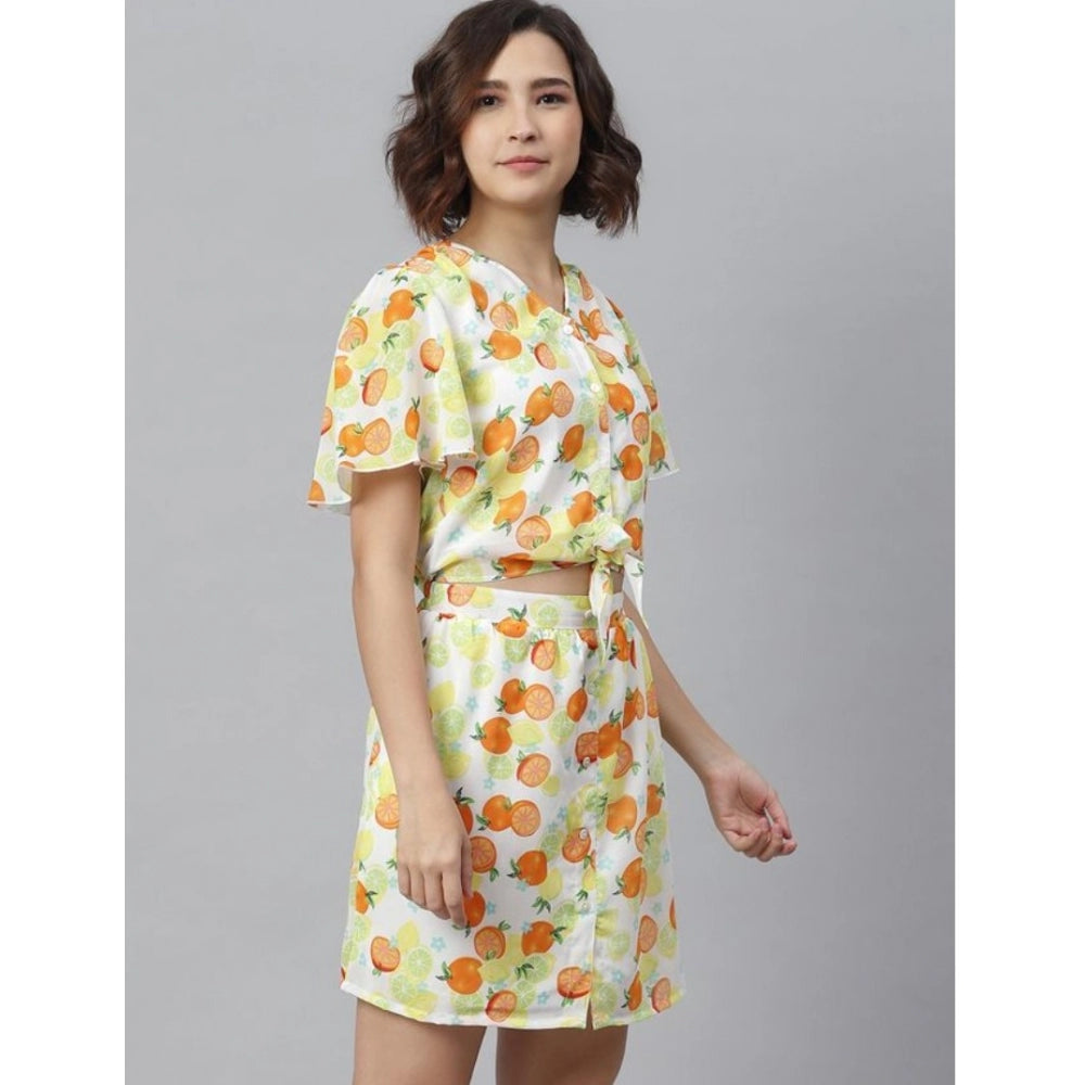 Dashing Polyester Printed Flutter Above Knee Dress