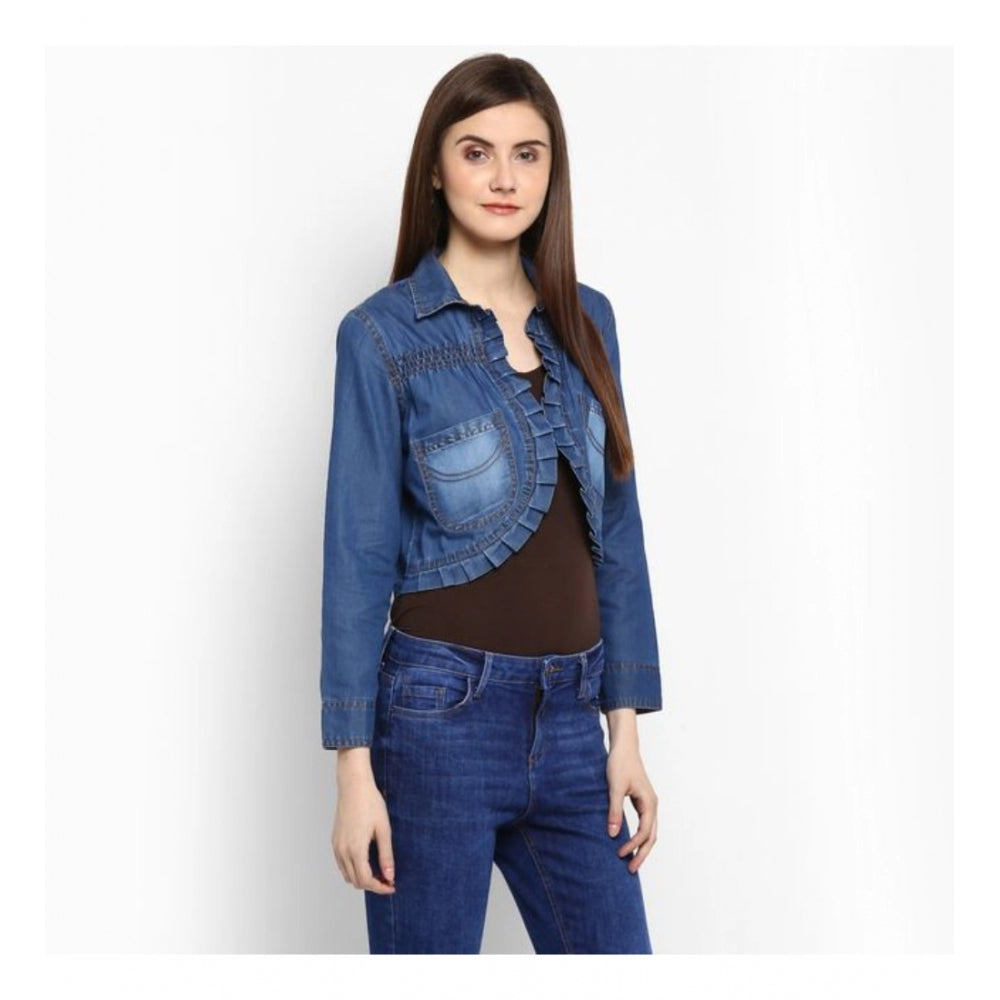 Superb Denim Pleated Shrug