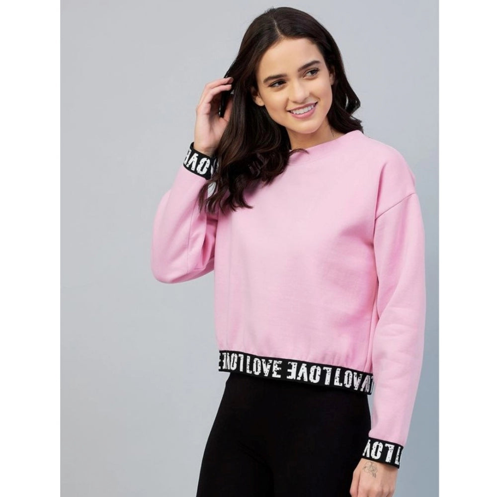 Tremendous Fleece Solid Long Sleeves Sweatshirt