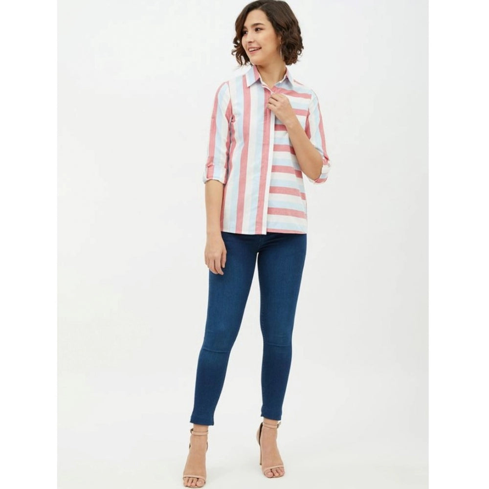 Fabulous Cotton Striped Long Sleeves Standard Length Shirt